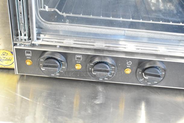 Brand new Vollrath COV-120-HS convection oven. Stainless steel, 120V, 1 phase. Missing outer glass on door. Control knobs visible.