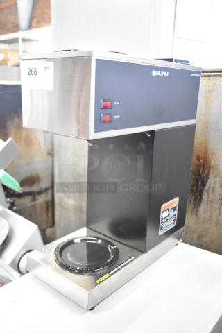 Brand new 2025 Bunn VPR stainless steel 12-cup coffee brewer with dual warmers, visible tags, 120V, 1 phase.