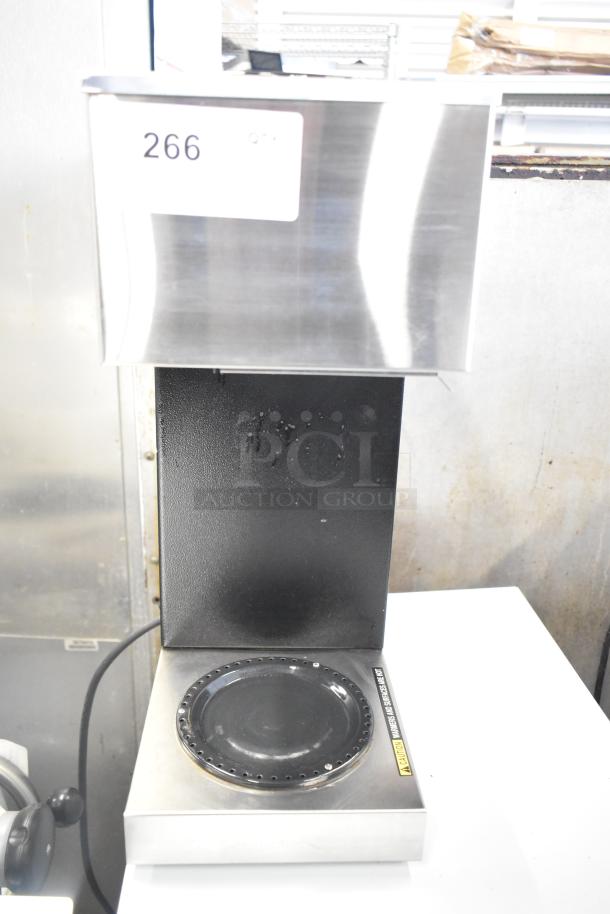 Brand new Bunn VPR 12-cup pourover coffee brewer in stainless steel with upper and lower warmers. Scratch and dent condition. Model 33200.0015.