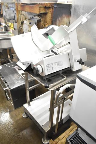 2023 Bizerba GSP HD Stainless Steel Commercial Countertop Meat Slicer on Stainless Steel Equipment Stand. 120 Volts, 1 Phase. - Item #1226926