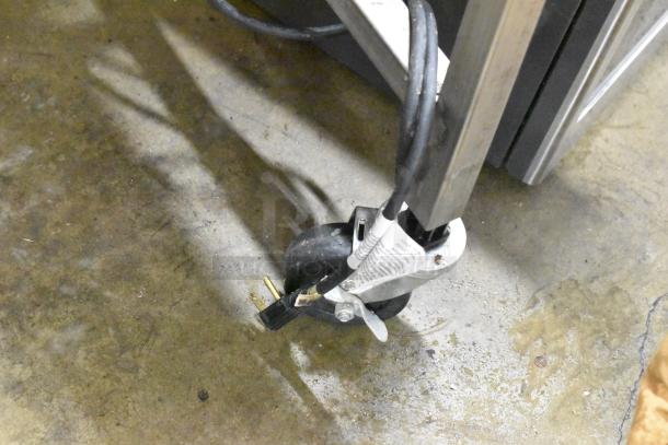 Belshaw H&I Stainless Steel Commercial Heat and Ice Icing Station caster, 115V, 1 Phase, on durable commercial wheels.