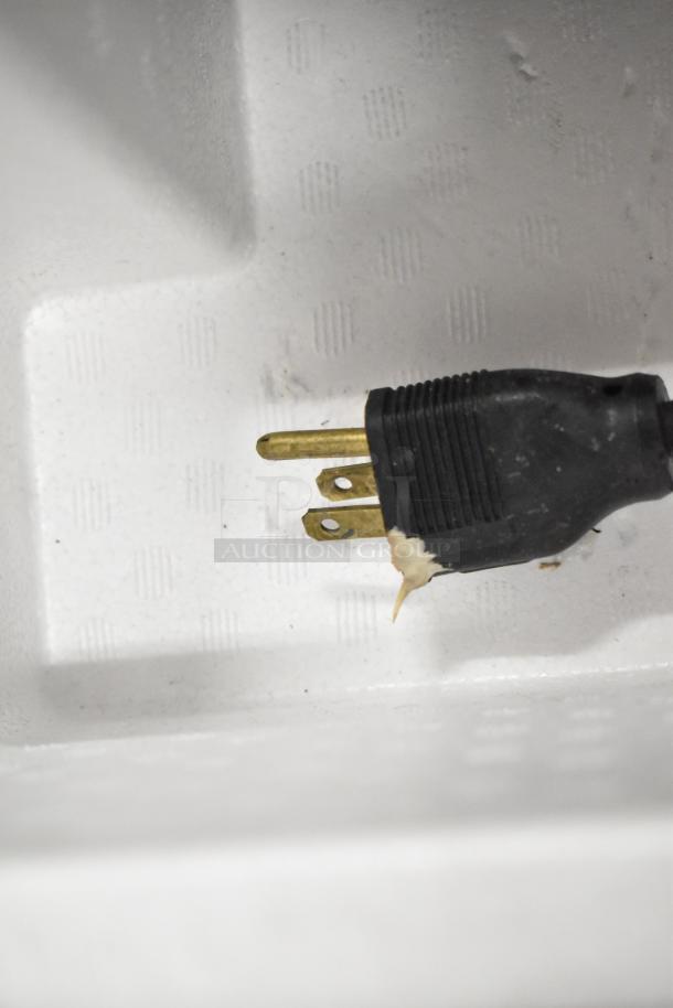 Power plug for Bizerba SE 12 US Meat Slicer, showing signs of wear. 120 Volts, 1 Phase.