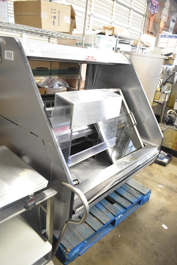 Metal Commercial Horizontal Grab N Go Merchandiser; stainless steel finish, open front, moderate use, ideal for retail display.