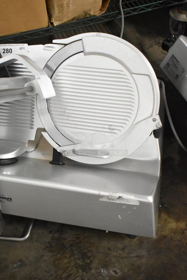 2020 Bizerba GSP HD commercial meat slicer in stainless steel, 120V, 1 phase. Features a manual rotary blade, good condition.