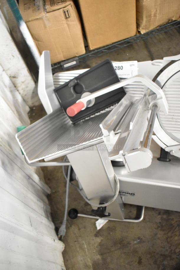 2020 Bizerba GSP HD stainless steel commercial meat slicer, countertop model. Good condition, 120 volts, 1 phase.