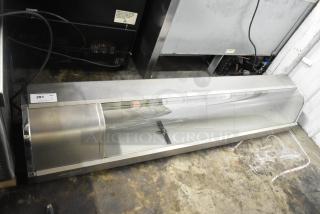 Turbo Air stainless steel sushi display case, countertop model, 120V, 1 Phase. Features glass front, ideal for commercial use.