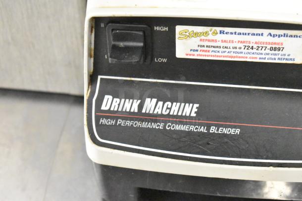 2 metal countertop blenders; includes VitaMix, 120V, 1 phase; features high/low settings; labeled "Drink Machine."
