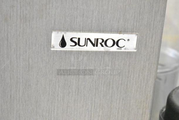 Sunroc NSW8 Pewter Vinyl Commercial Water Fountain, metal finish, 115 volts, 1 phase, Sunroc branding plaque visible.