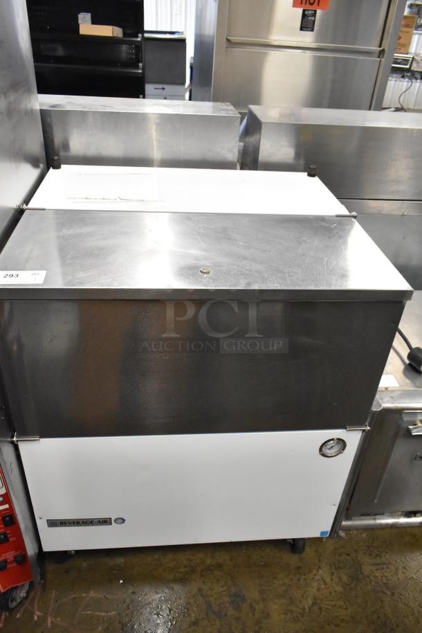 Beverage Air SM34N-W metal commercial milk cooler, 115V, 1 phase; features robust metal casing and visible logo.