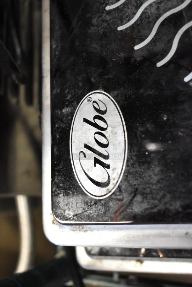 Globe IR1800 induction range logo; metal countertop, electric burner, 2022 model, 120V. Slightly used condition.