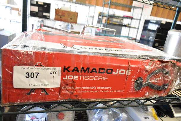 Brand new Kamado Joe Joetisserie TAG-15277 rotisserie accessory in original box, scratch and dent condition.