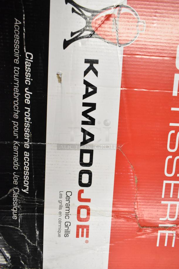 BRAND NEW SCRATCH AND DENT Kamado Joe TAG-15277 Joetisserie box, showing minor packaging damage.