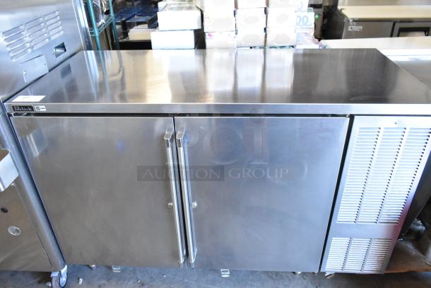 Perlick PTS60-RO-1 stainless steel 2-door back bar cooler, 115V, 1 phase, excellent condition, commercial use.