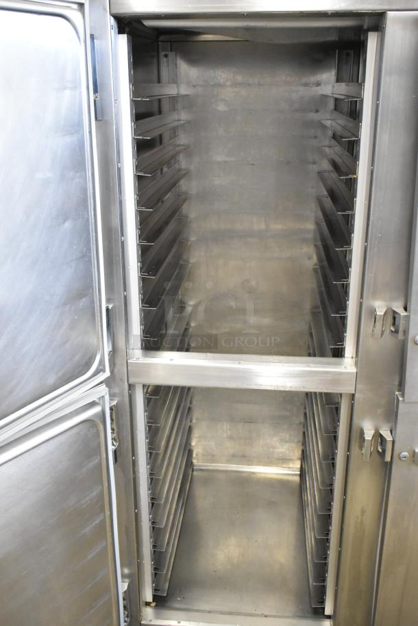 Traulsen RHT 2-32NUT stainless steel reach-in cooler, 4 half-size sections, 115V, 1 phase, commercial-grade, excellent condition.