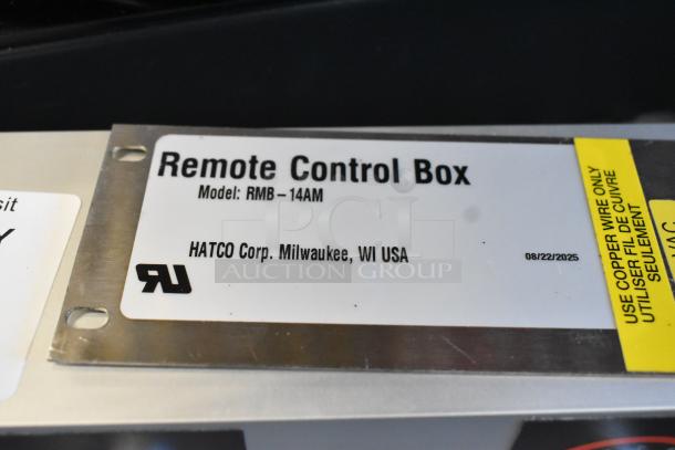Brand new Hatco RMB-14AM Remote Control Box. Label states model and manufacturer details. Scratch and dent condition.