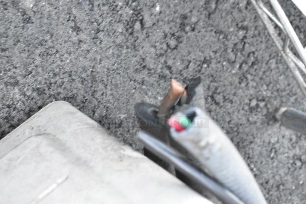 Blueridge BMKH09-D3DNC9K/O outdoor unit wiring close-up; 9,000 BTU, 208/230V, 1 Phase, split AC system.