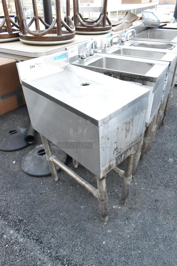 BK Resources BKUBD-12-21S stainless steel commercial drain board, worn condition, visible label and auction tag number 344.