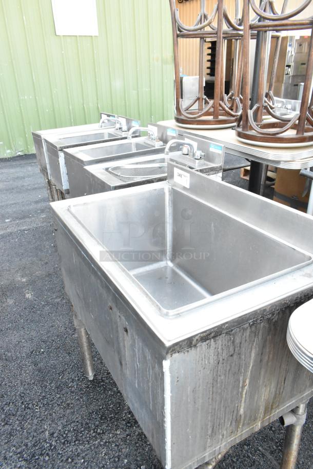 BK Resources BKIB-3012-18S stainless steel ice bin, commercial use, visible wear, auction tag "348".