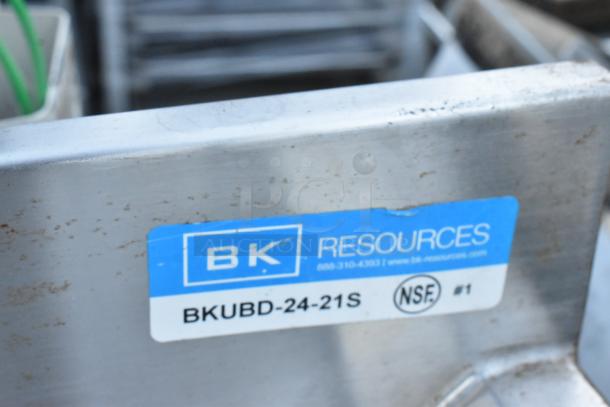 BK Resources BKUBD-24-21S stainless steel drain board with visible model tag. NSF certified. Good condition.