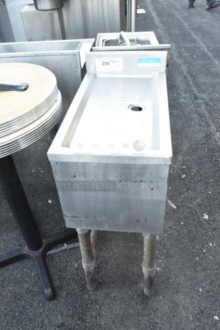 BK Resources BKUBD-12-21S stainless steel drain board, durable, with tags indicating the model and auction details.