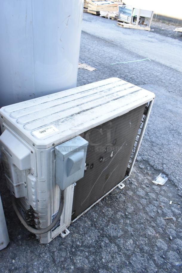 Gree MULTI24HP230V1CO metal outdoor unit for split type AC, 24,000 BTU, 208/230V. Slight wear visible. Model sticker intact.