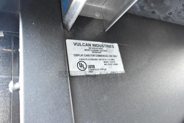 Vulcan 1013776 display rack label indicating commercial use; UL listed; model date 10/2009; located in Moody, Alabama.