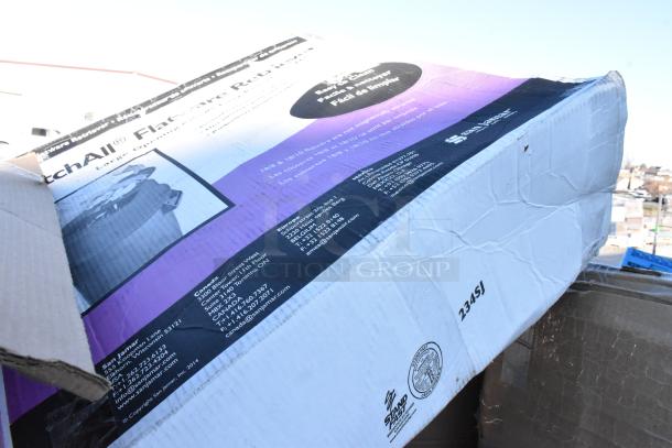 10 brand new scratch and dent items, including Trash Can Flatware Retriever Lid in original packaging, visible dents.