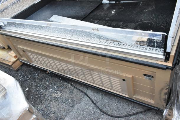 Killion PFW-74-43-48-V-N-MOBILE metal commercial merchandiser, 208/230V, 1 phase, open design, some wear visible.