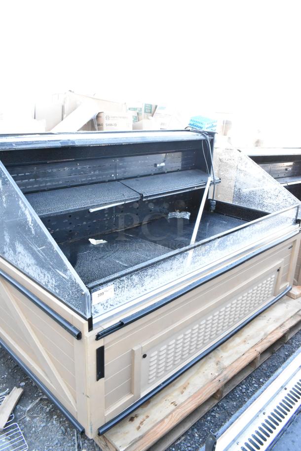 Killion PFW-74-43-48-V-N-MOBILE metal open merchandiser, 208/230V, commercial use, shows signs of wear, on pallet.