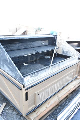Killion PFW-74-43-48-V-N-MOBILE metal open merchandiser, 208/230V, commercial use, shows signs of wear, on pallet.