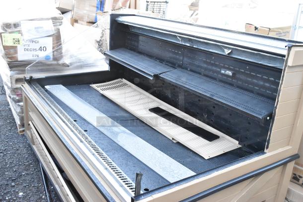 Killion PFW-74-43-48-V-N-MOBILE metal commercial merchandiser, open grab-n-go style, 208/230V, 1 phase, used condition.