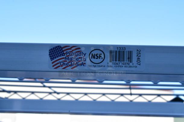 Metal commercial pan transport rack with commercial casters, proudly made in the USA, NSF certified, by New Age Industrial.