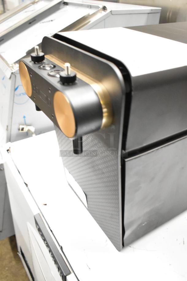 BRAND NEW Fetco DRNX by BROOD DUO dual tap nitro cold brew dispenser, 120V, 1 phase, Model DRNX SLM DUO, minor scratches.