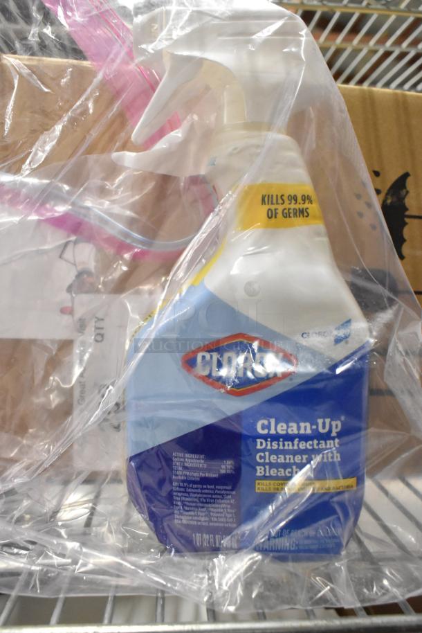 Clorox Clean-Up Disinfectant Cleaner with Bleach, labeled "Kills 99.9% of germs," shown in plastic packaging.