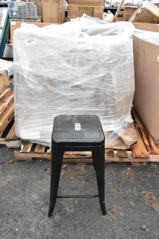 16 BRAND NEW SCRATCH AND DENT! Lancaster Table & Seating 164CMBKLSBLK Alloy Onyx Black Outdoor Backless Counter Height Stool. 16 Times Your Bid! - Item #1227225
