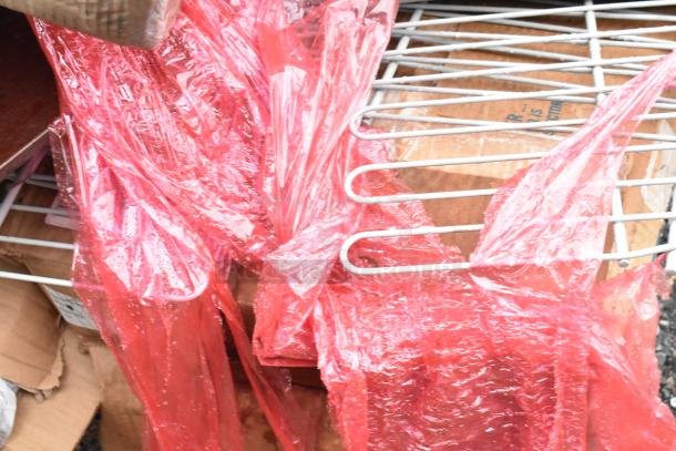 Seventeen brand new scratch and dent items in packaging, including Tablecraft cooling plates and stainless steel bins.