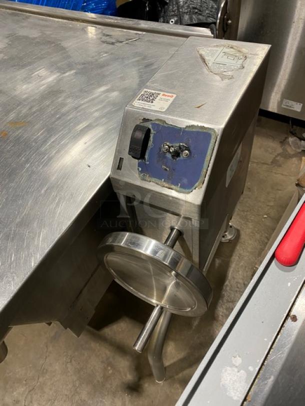 Cleveland Range stainless steel gas tilt braising pan, ultra tilt skillet, on legs, commercial use, used condition.