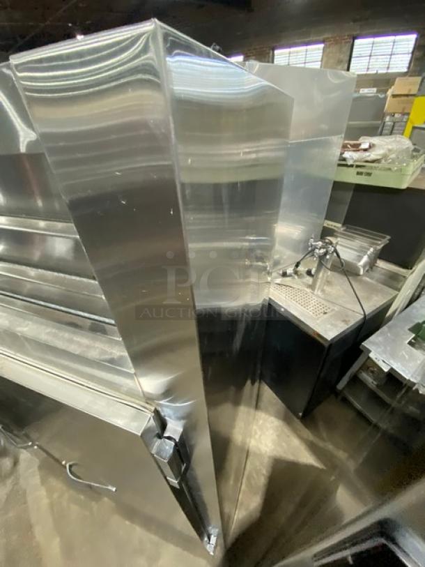 Traulsen stainless steel 2-door reach-in refrigerator, model 1RHT232WUT, with chrome-plated wired rack, 115V, 1 phase.