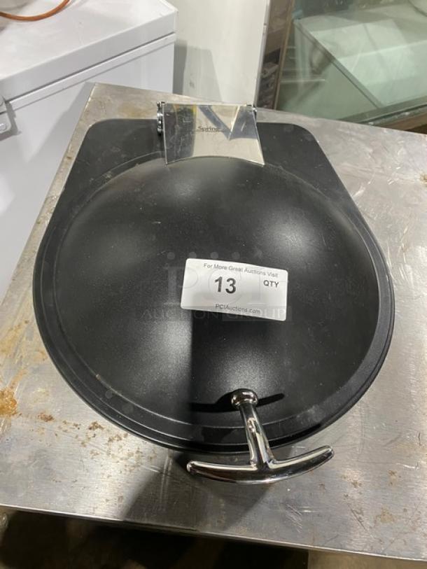 Spring USA induction chafing dish with chrome handle. Good condition. Tag indicates lot number 13.