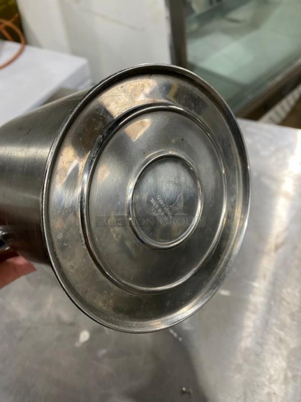 Service Ideas stainless steel 1.5L insulated beverage pitcher, double wall, commercial use, shown with brand markings.