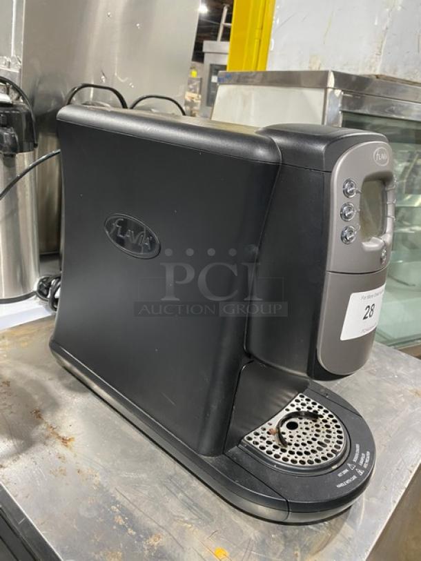 Mars Drinks Flavia Creation400TM black single-serve coffee machine, 120V, compact design, model number visible, used condition.