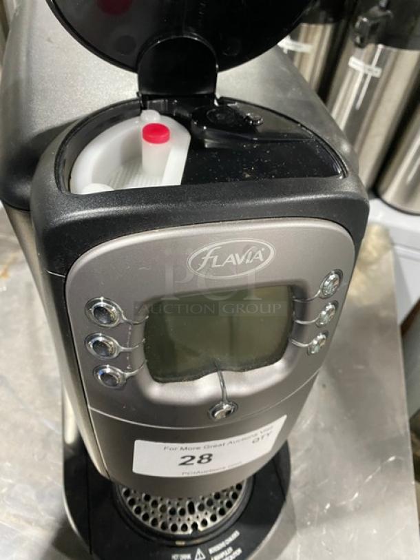 Mars Drinks Flavia Creation400TM single-serve coffee machine, black, electric-powered, 120V, compact design, commercial use.