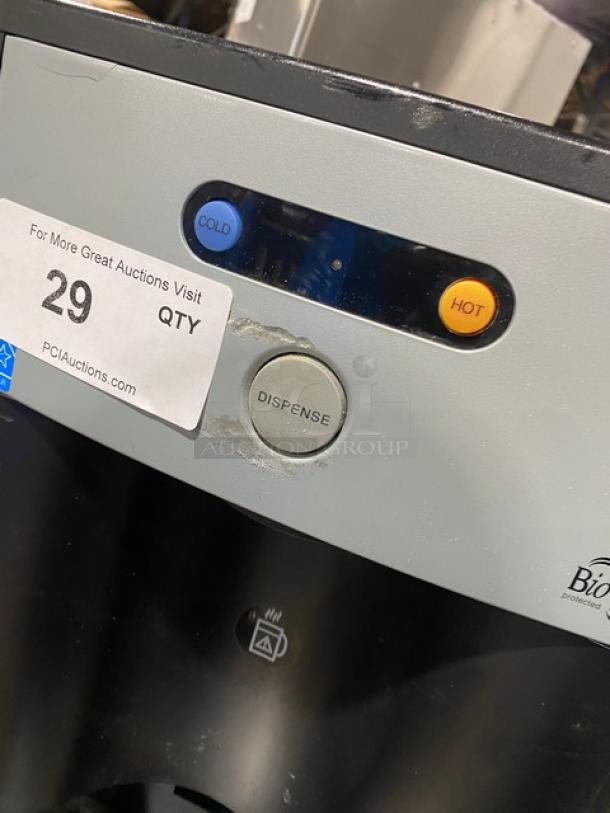 Aramark electric countertop water cooler/heater, Model 12-CHCMU3-ARA, cold/hot dispense options, Energy Star certified, 120V.