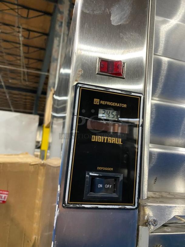 Traulsen commercial refrigerator control panel with digital display and defogger switch. Model: RHT232NUTSL012.