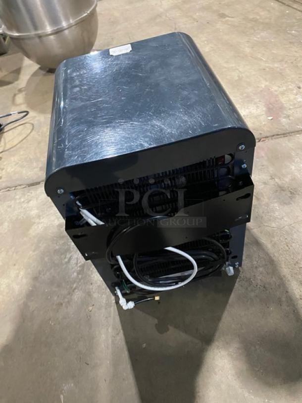 Alpine EcoStream Series charcoal gray electric countertop water dispenser, Model 3001. Features UV and tri-temp inline system.