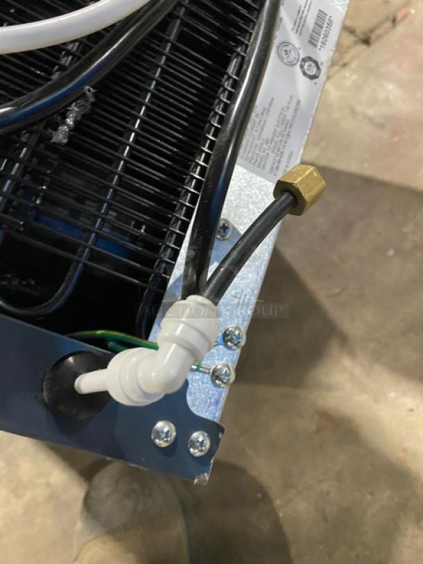 Alpine EcoStream 3001 commercial water dispenser, charcoal gray, electric, tri-temp, UV feature, SN: 16060358, 120V, 1 phase.