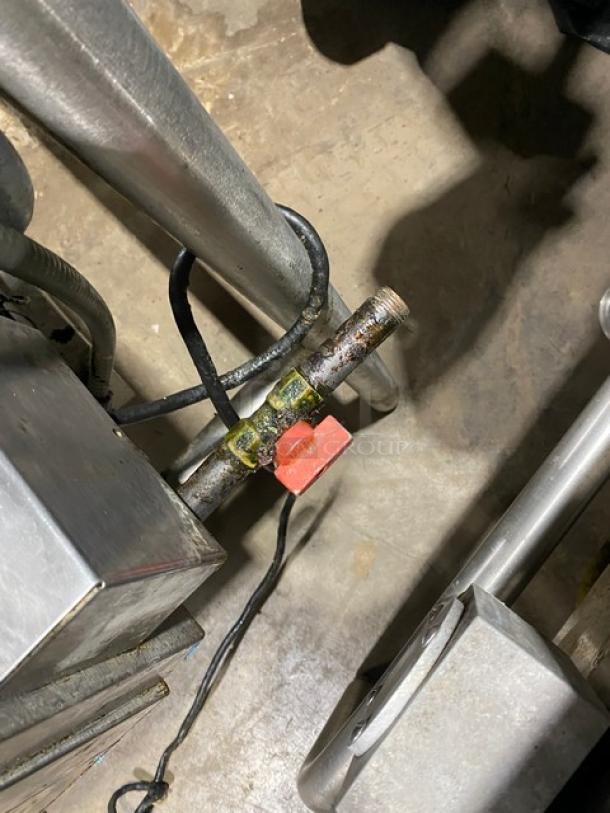 Groen Eclipse Series stainless steel 40-gallon tilted braising pan, Model P-40G, with thermostatic control and visible piping.