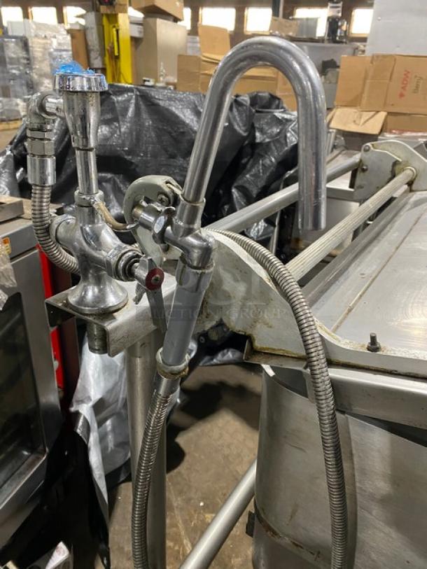 Groen P40G Eclipse Series 40-gallon stainless steel braising pan with thermostatic control, on legs, in used condition.