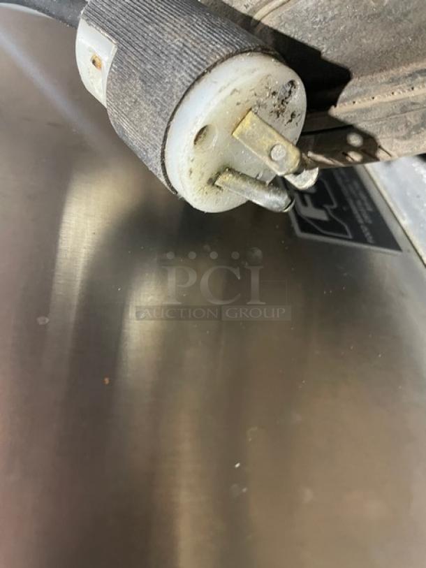 FWE UHS-4 commercial electric heated holding cabinet plug, stainless steel, 120V, undercounter, on casters, SN: 9428763.