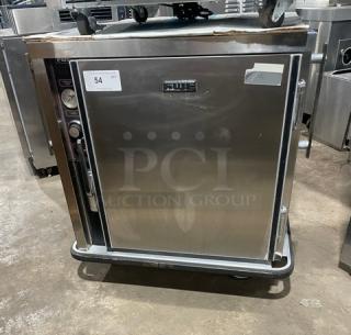 FWE UHS-4 stainless steel heated holding cabinet, 4-pan capacity, electric, on casters, model UHS4, tag SN: 9428763, 120V.